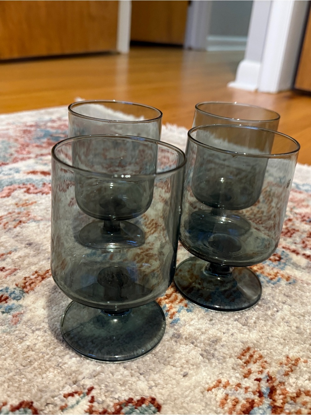 Set of 4 Smoked Glass Goblets